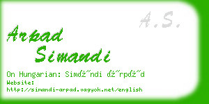 arpad simandi business card